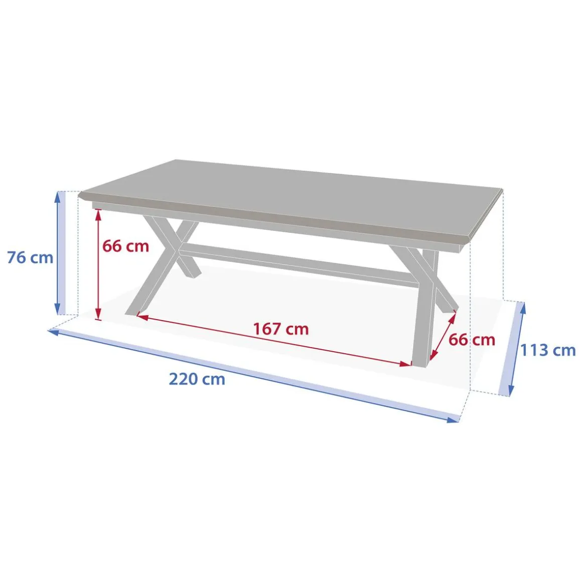 Table de jardin extensible AXIOME Lin & Argile