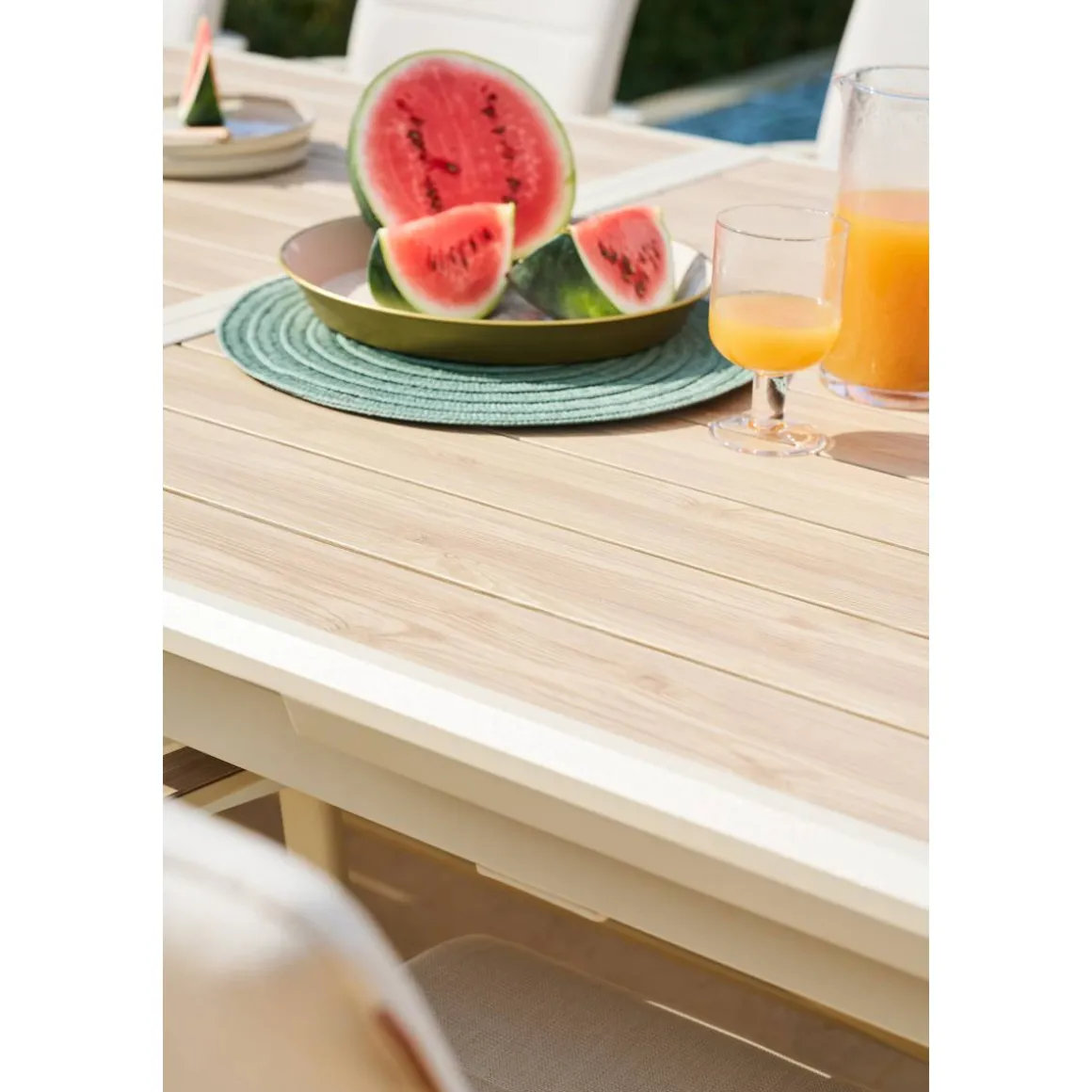 Table de jardin extensible AXIOME Lin & Argile