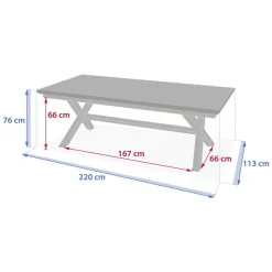 Table de jardin extensible AXIOME Lin & Argile