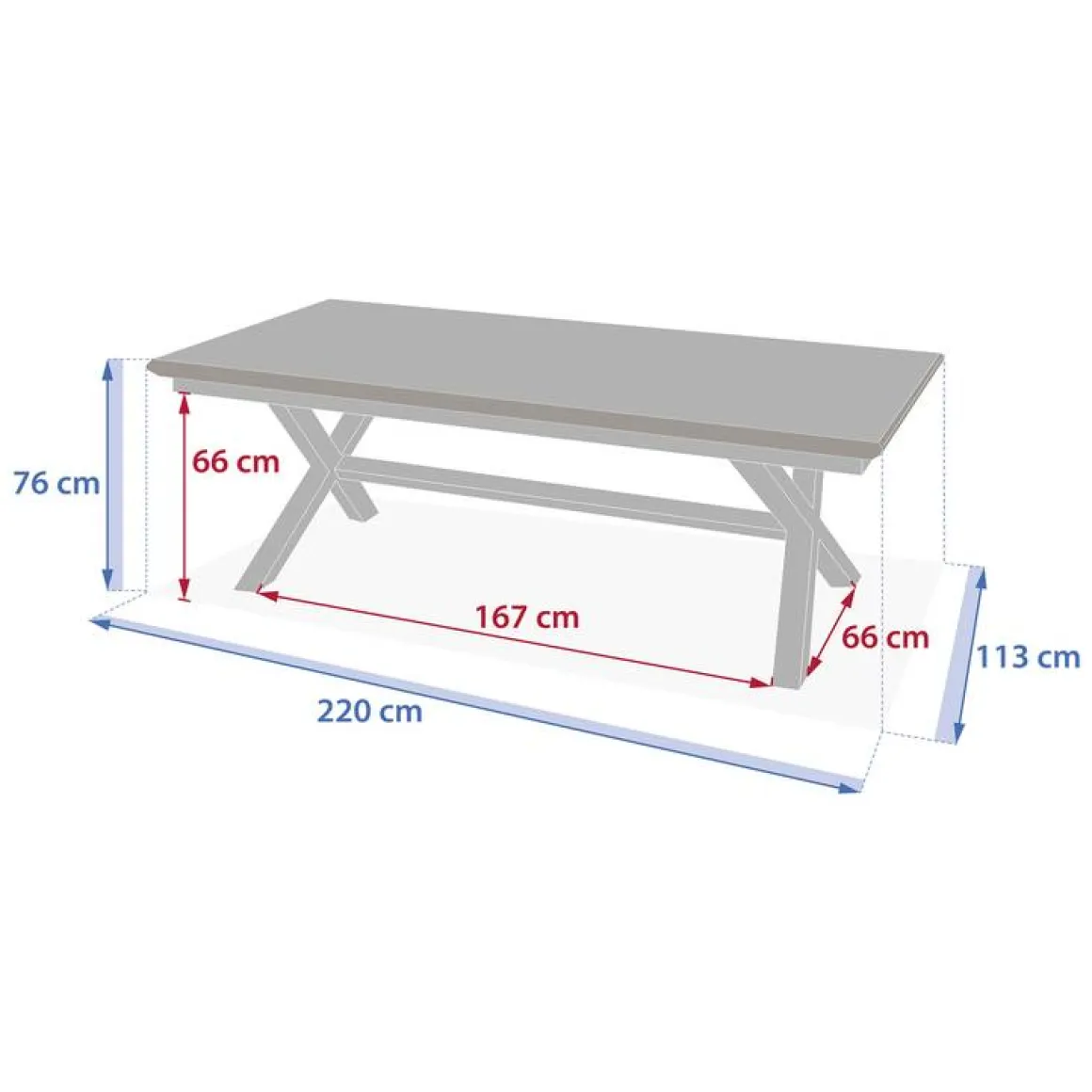 Table de jardin extensible AXIOME Lin & Argile
