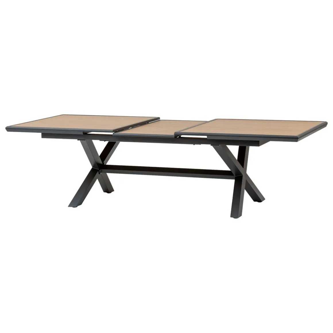 Table de jardin extensible AXIOME Effet bois Noix & Graphite