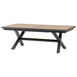 Table de jardin extensible AXIOME Effet bois Noix & Graphite