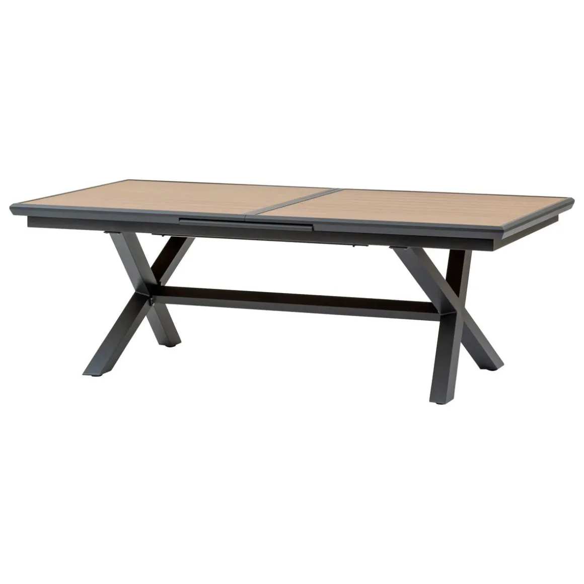 Table de jardin extensible AXIOME Effet bois Noix & Graphite