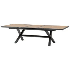 Table de jardin extensible AXIOME Effet bois Noix & Graphite