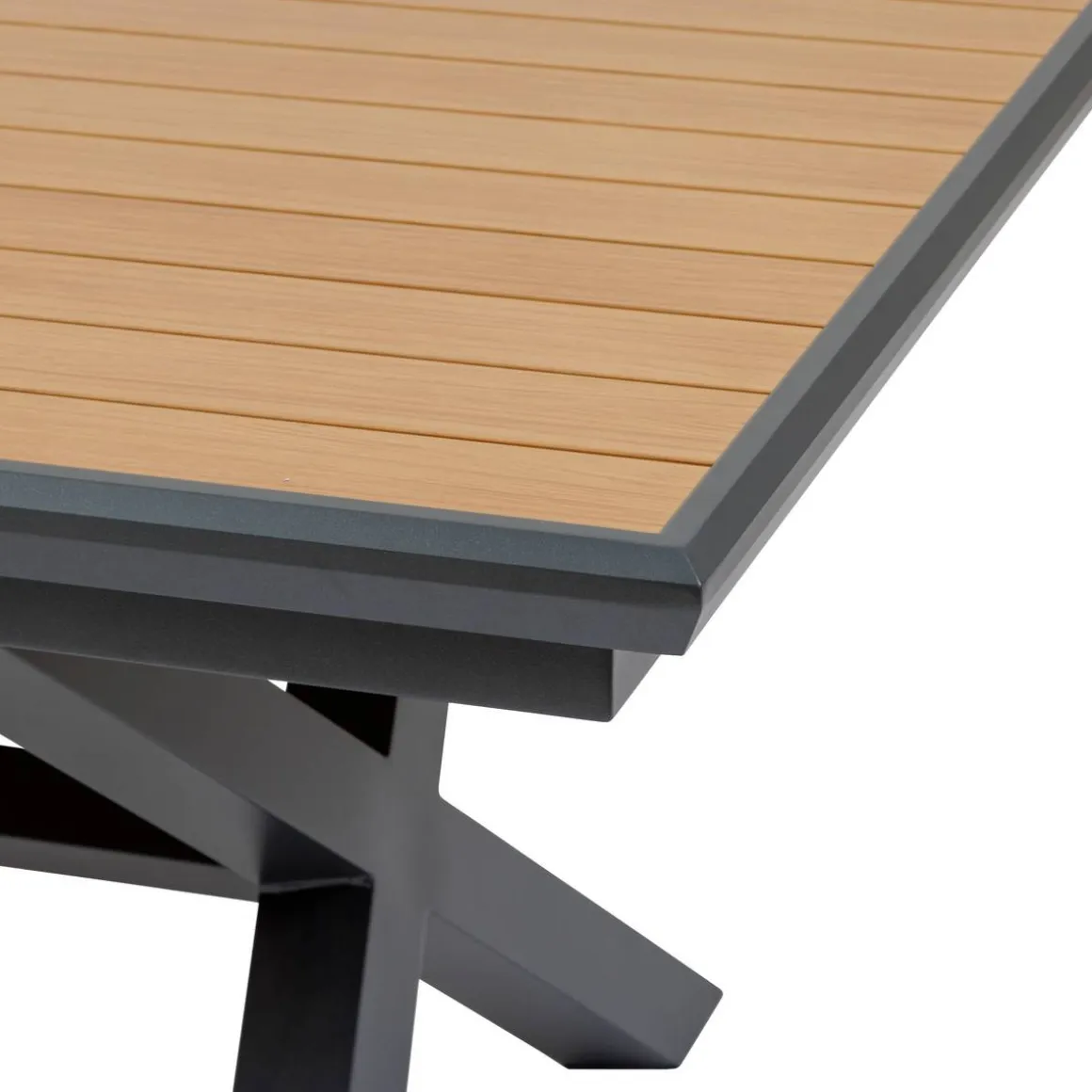 Table de jardin extensible AXIOME Effet bois Noix & Graphite