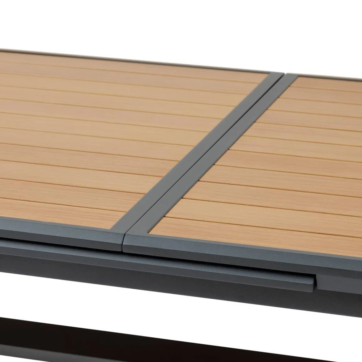 Table de jardin extensible AXIOME Effet bois Noix & Graphite