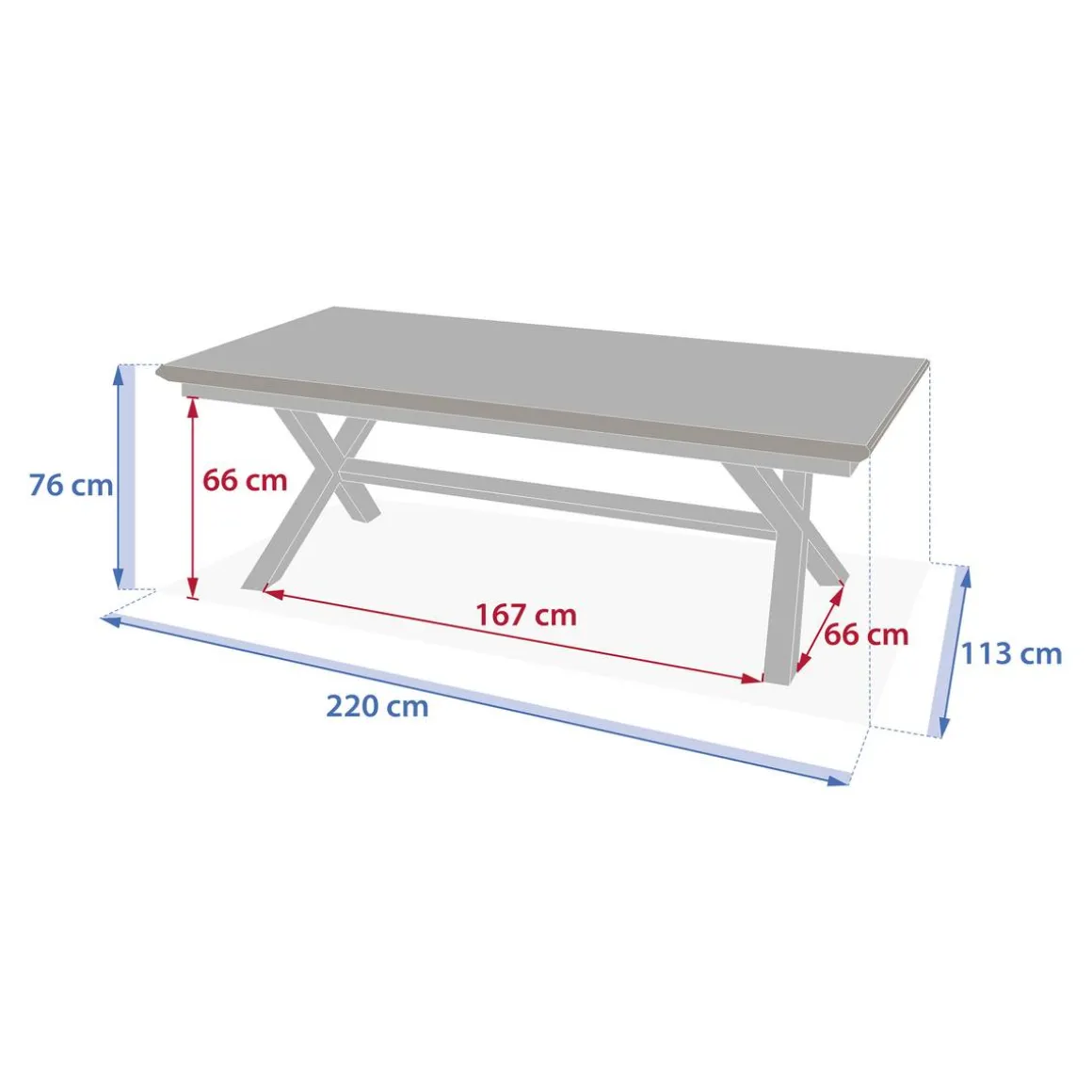 Table de jardin extensible AXIOME Effet bois Noix & Graphite