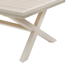 Table de jardin extensible AXIOME Effet bois Lin & Argile