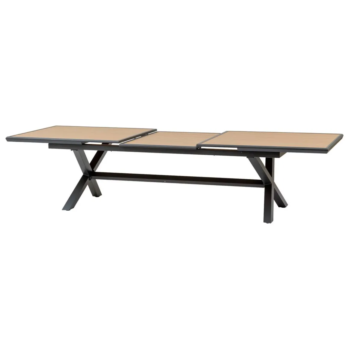 Table de jardin extensible AXIOME Effet bois Noix & Graphite