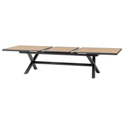 Table de jardin extensible AXIOME Effet bois Noix & Graphite