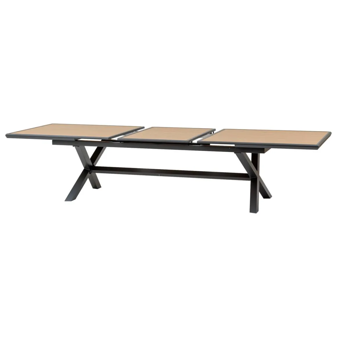 Table de jardin extensible AXIOME Effet bois Noix & Graphite