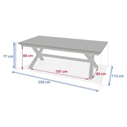 Table de jardin extensible AXIOME Effet bois Noix & Graphite