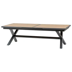 Table de jardin extensible AXIOME Effet bois Noix & Graphite