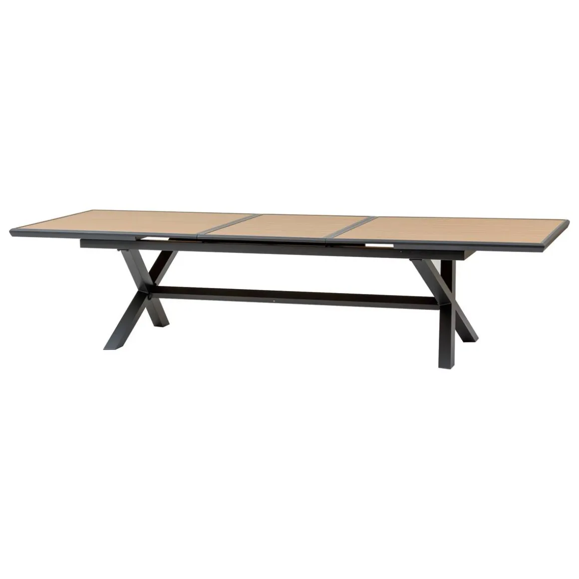 Table de jardin extensible AXIOME Effet bois Noix & Graphite