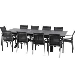 Table de jardin extensible AXIOME Ardoise granitée