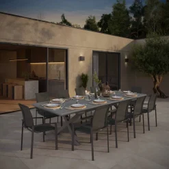 Table de jardin extensible AXIOME Ardoise granitée