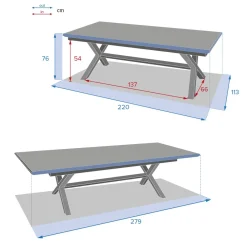 Table de jardin extensible AXIOME Ardoise granitée