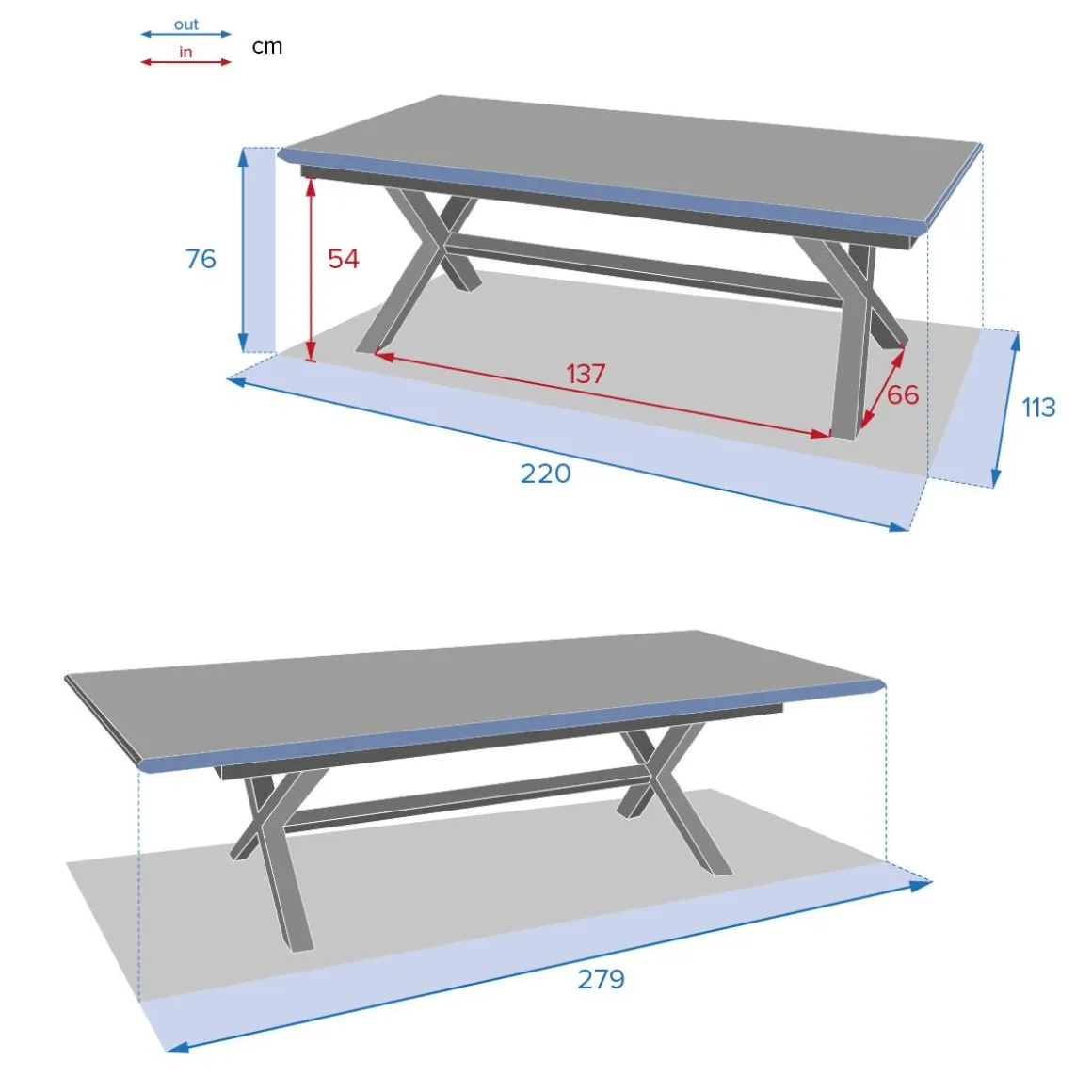 Table de jardin extensible AXIOME Effet bois Honey & Praline