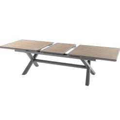 Table de jardin extensible AXIOME Effet bois Honey & Praline