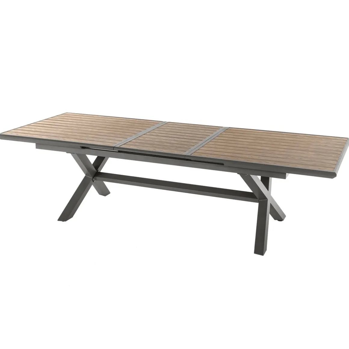 Table de jardin extensible AXIOME Effet bois Honey & Praline