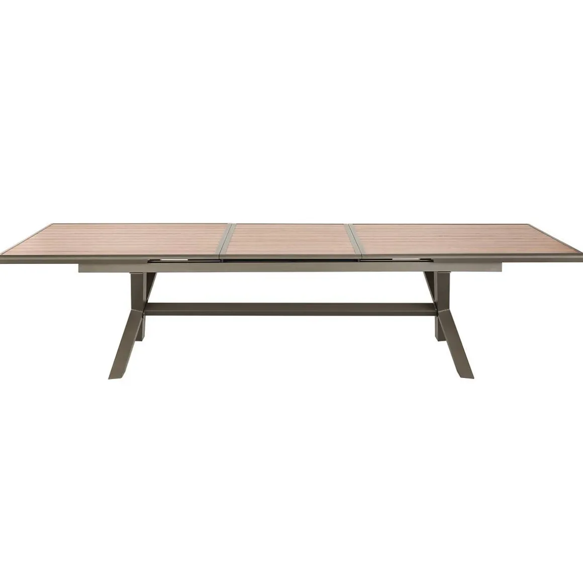 Table de jardin extensible AXIOME Effet bois Honey & Praline