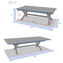 Table de jardin extensible AXIOME Effet bois Honey & Praline