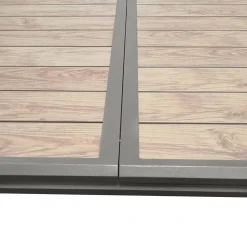 Table de jardin extensible AXIOME Effet bois Honey & Praline