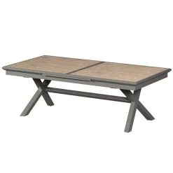Table de jardin extensible AXIOME Effet bois Honey & Praline