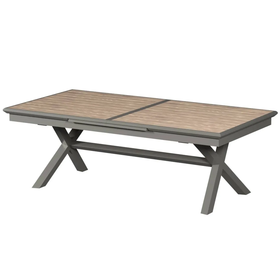Table de jardin extensible AXIOME Effet bois Honey & Praline