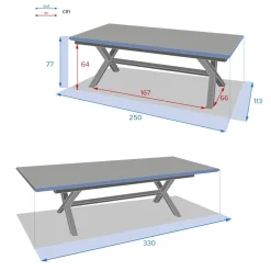 Table de jardin extensible AXIOME Effet bois Honey & Praline
