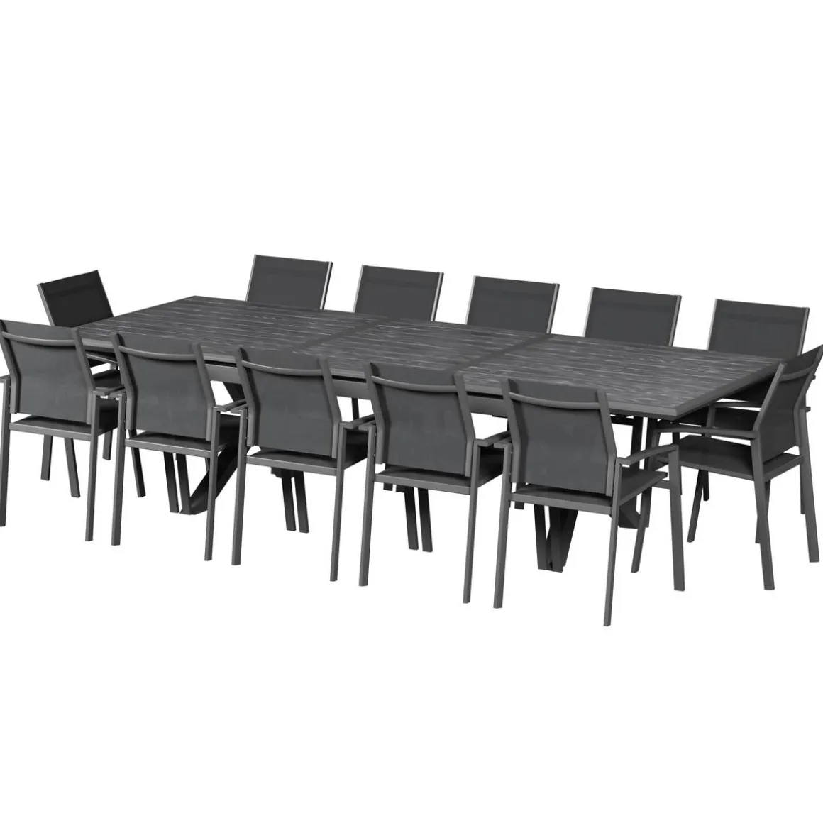 Table de jardin extensible AXIOME Ardoise granitée