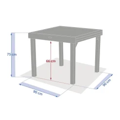 Table de jardin extensible carréee PIAZZA Epeautre / Argile