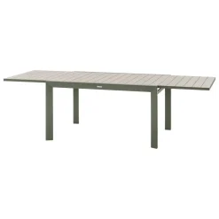 Table de jardin extensible coulissante ÉVASION Effet bois Lin & Vert laurier