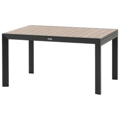 Table de jardin extensible coulissante ÉVASION Effet bois Honey & Graphite