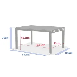 Table de jardin extensible coulissante ÉVASION Effet bois Honey & Graphite