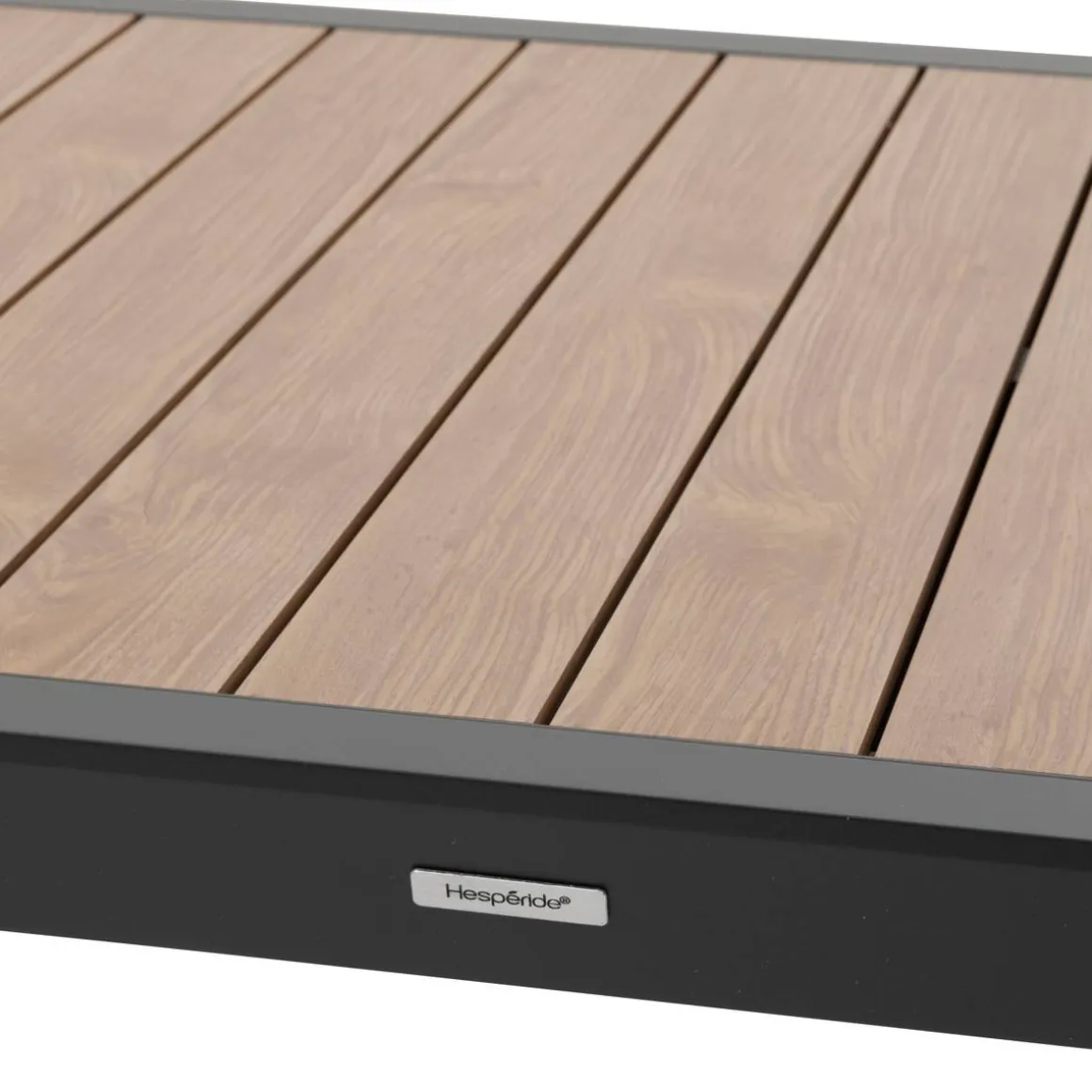 Table de jardin extensible coulissante ÉVASION Effet bois Honey & Graphite