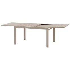 Table de jardin extensible coulissante ÉVASION Effet bois Lin & Argile