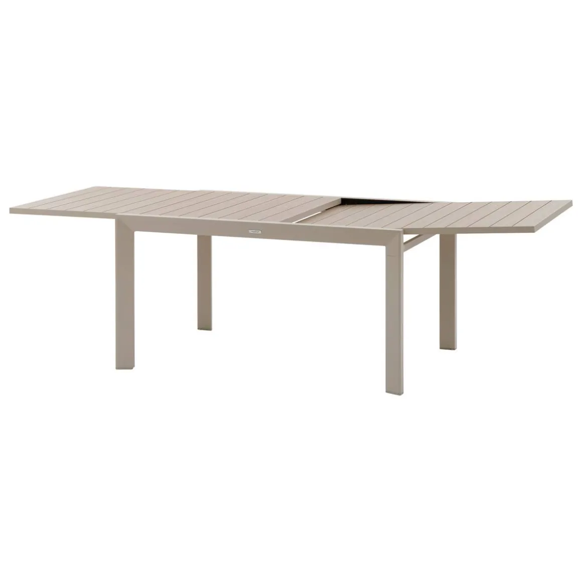 Table de jardin extensible coulissante ÉVASION Effet bois Lin & Argile