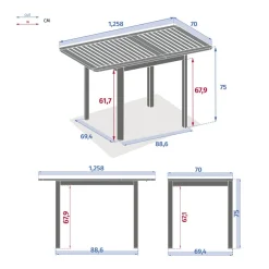 Table de jardin extensible FOLYA Eucalyptus & Graphite