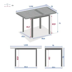 Table de jardin extensible FOLYA Eucalyptus & Graphite