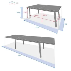 Table de jardin extensible PAVANE Lin & Blanc