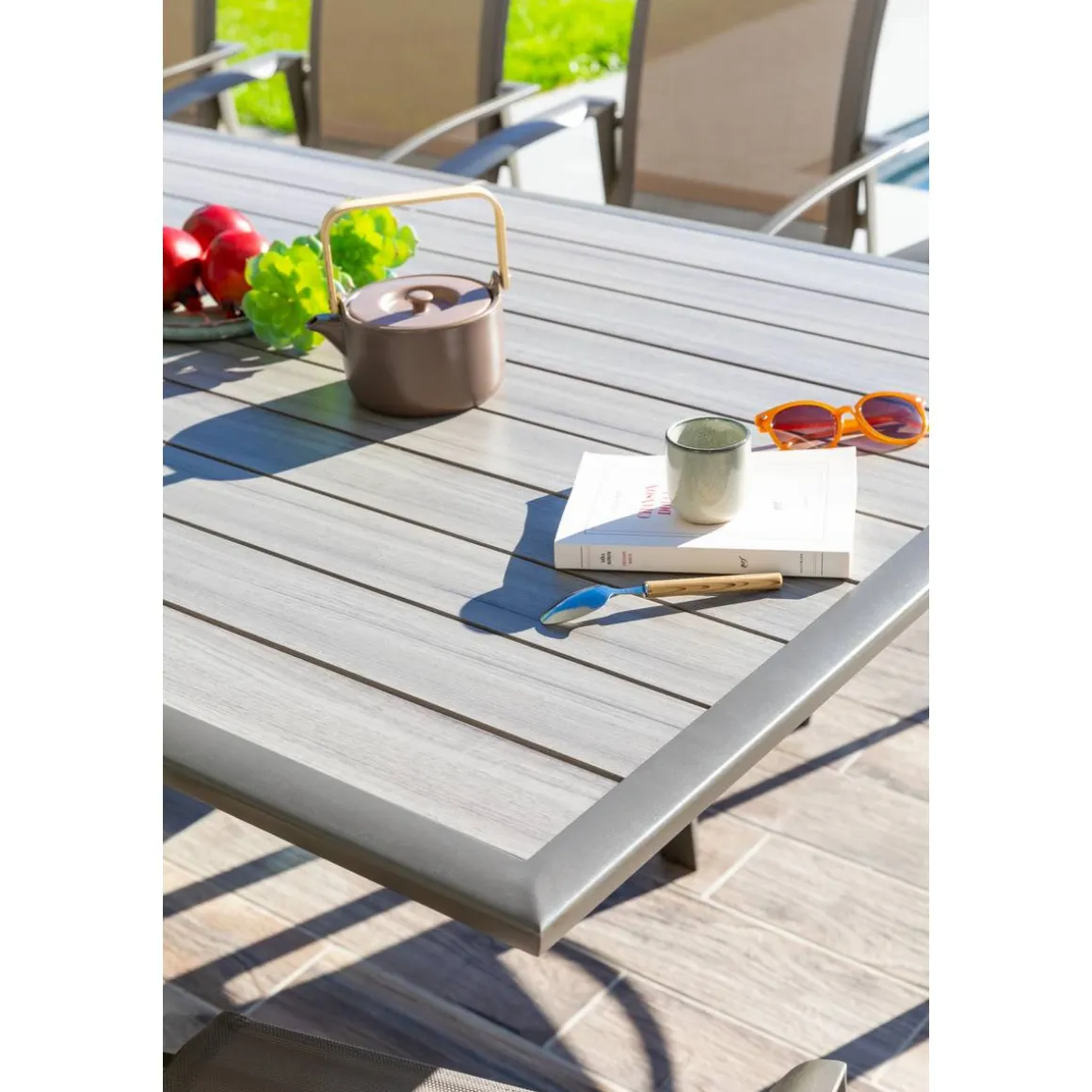 Table de jardin extensible PAVANE Seigle & Praline