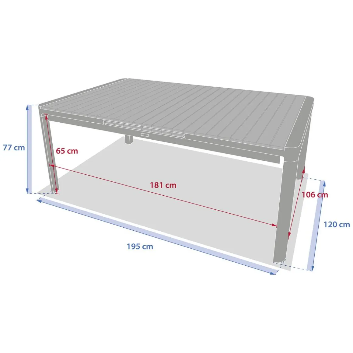 Table de jardin extensible PARADIZE Effet Noyer & Graphite