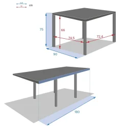 Table de jardin extensible PIAZZA Graphite