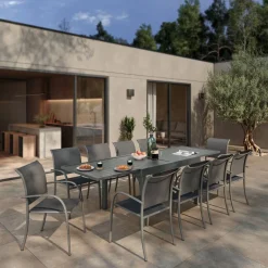 Table de jardin extensible PIAZZA Graphite