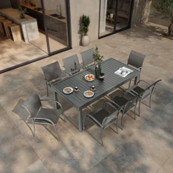 Table de jardin extensible PIAZZA Graphite
