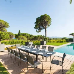 Table de jardin extensible PIAZZA Graphite