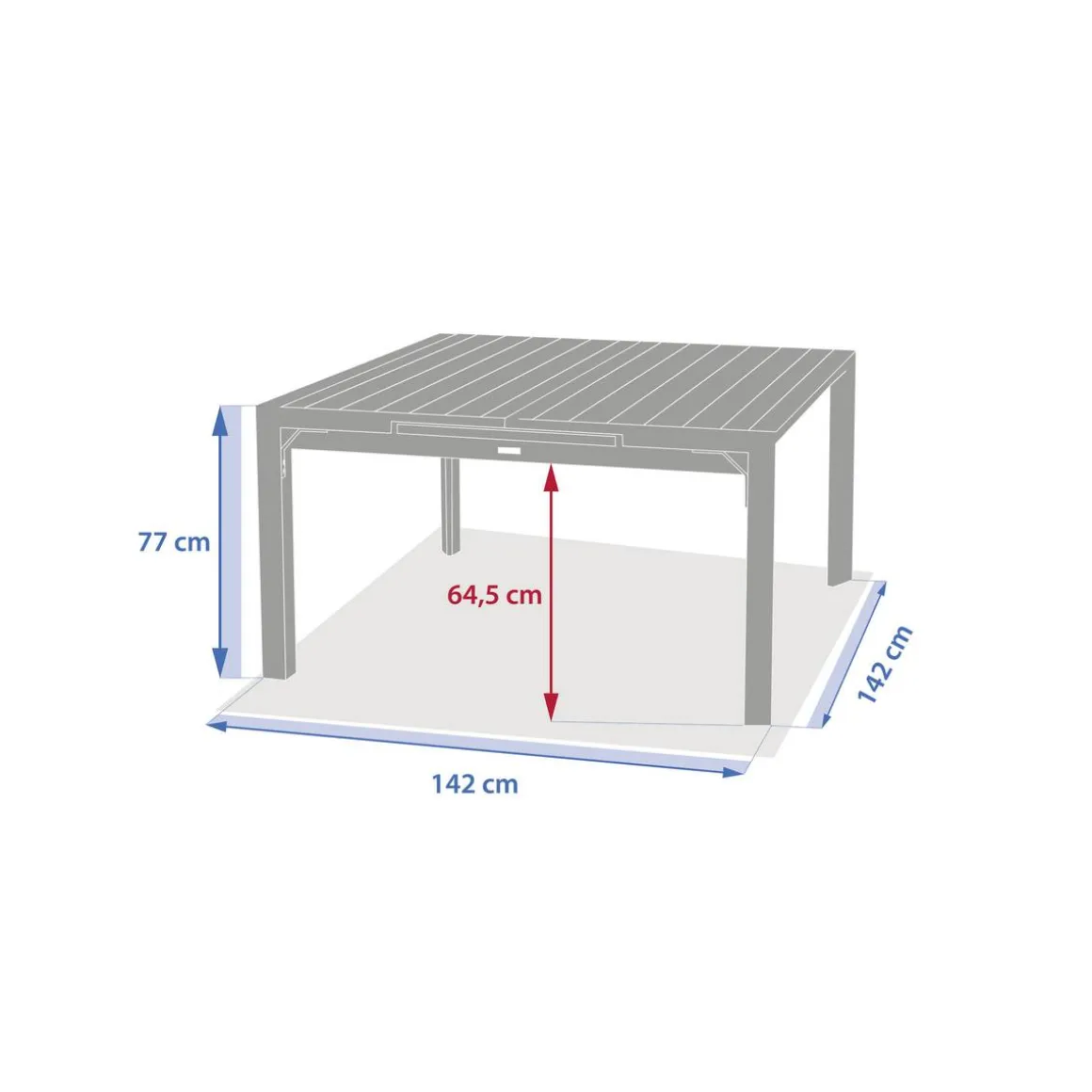 Table de jardin extensible rectangulaire EVASION Lin / Vert laurier