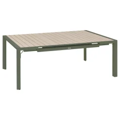 Table de jardin extensible rectangulaire EVASION Lin / Vert laurier