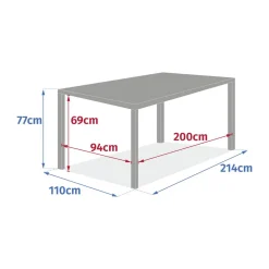 Table de jardin extensible rectangulaire EVASION Effet bois Honey / Acajou